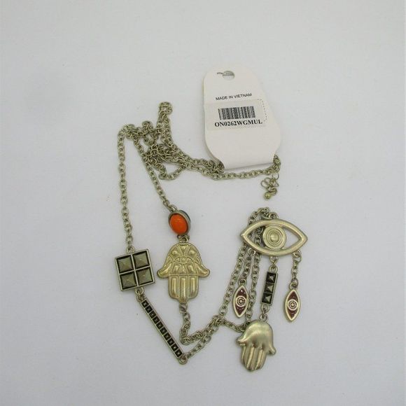 seeing Eye & Hand Hamsa Symbol Necklace Chain - Picture 4 of 4